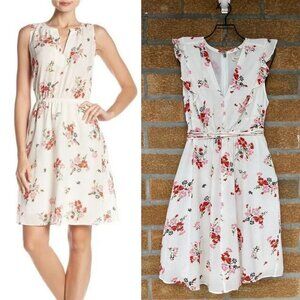 Rebecca Taylor Marguerite Floral Silk Dress White size 8